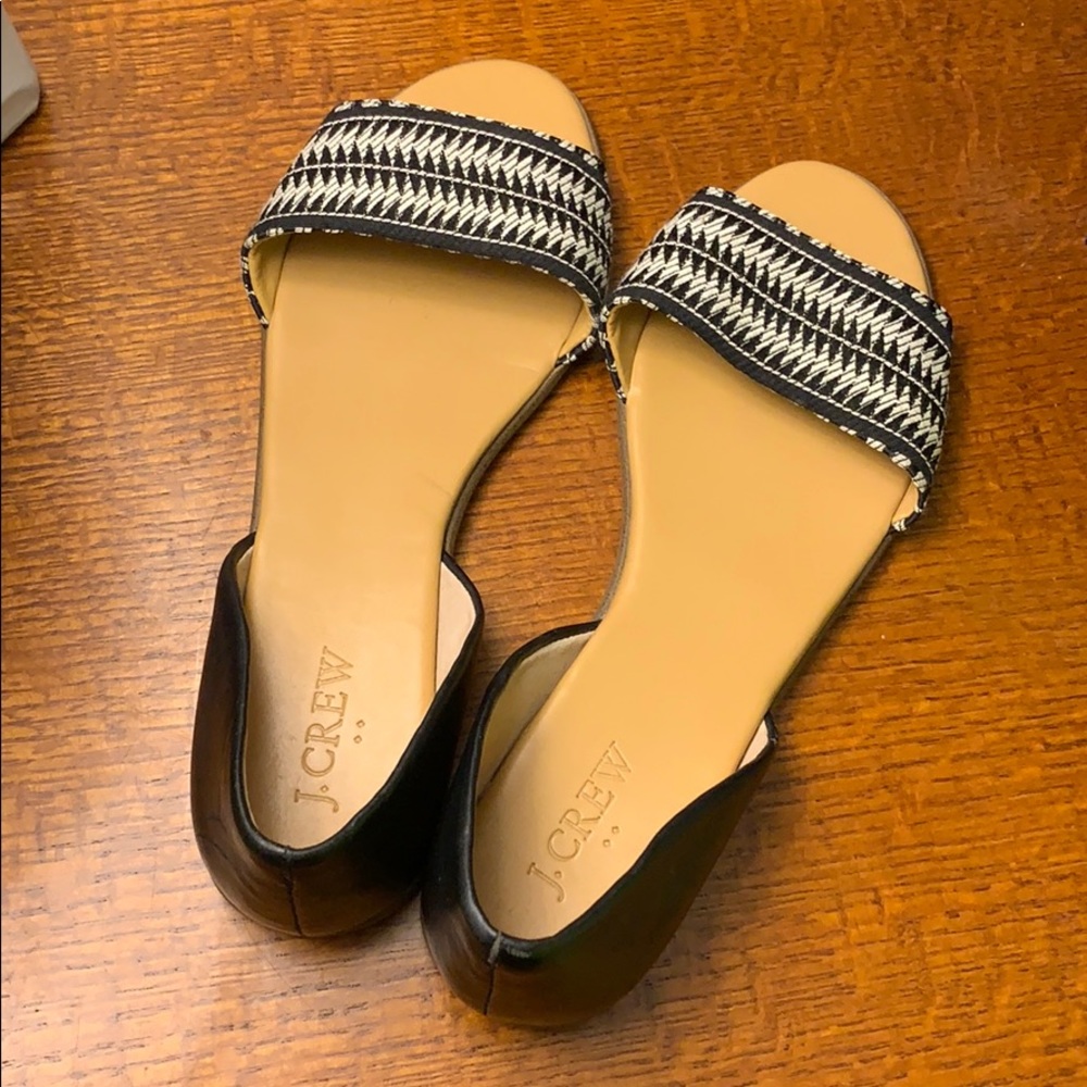 J Crew open toe flats